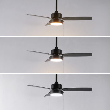 Blair 42" 1-Light Modern Minimalist 3-Speed Iron Height Adjustable Integrated LED Ceiling Fan with Pull Chains - JONATHAN Y